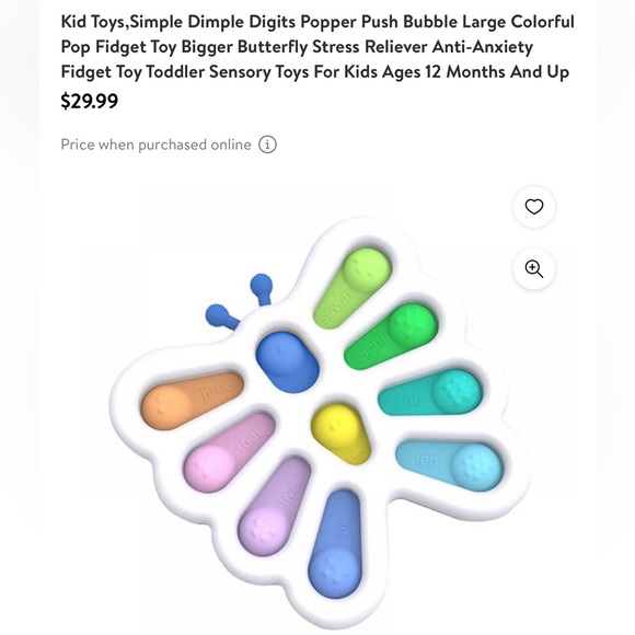 Simple Dimple Digits Popper Push Bubble Large Colorful Pop Fidget Toy Bigger But - Picture 8 of 8